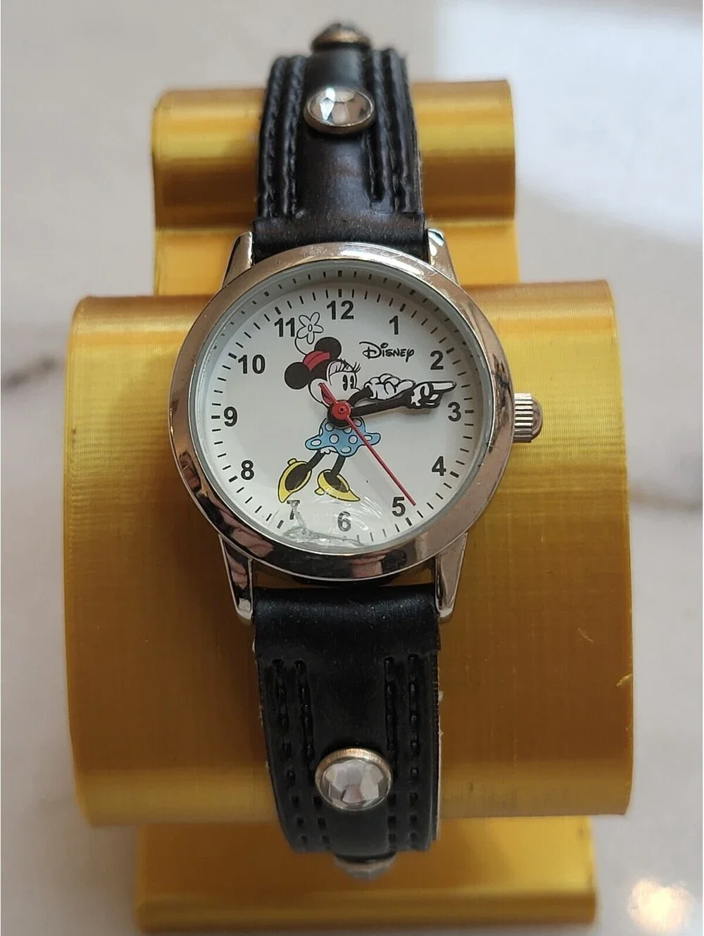 Disney Minnie Mouse Accutime Quartz Ladies Watch Works Great New Battery  23mm